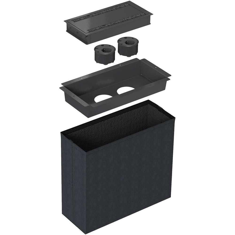 Forming Function 935-K210B Outlet Box – Powerdot SMALL Conference II, Black