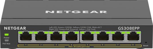 Netgear GS308EPP-100PES 8-Port Gigabit Ethernet Managed PoE+ Switch – L2/L3, 16Gbps