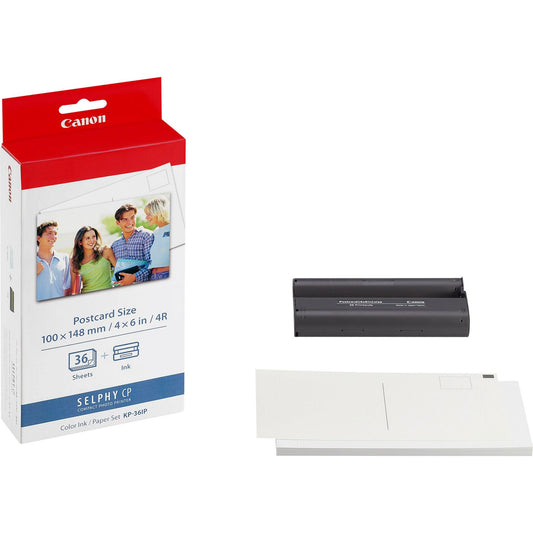 Canon 7737A001 KP-36IP Colour Ink & 100 x 148 mm Paper Set – 36 Sheets