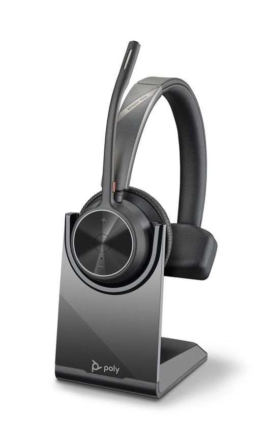 Poly 218471-01 Voyager 4310 UC Wireless Headset with Charge Stand – Mono, USB-A