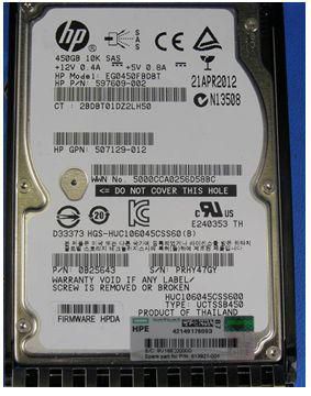 Hewlett Packard Enterprise 613921-001 450GB 2.5" SAS 10K 6Gb/s Hard Drive