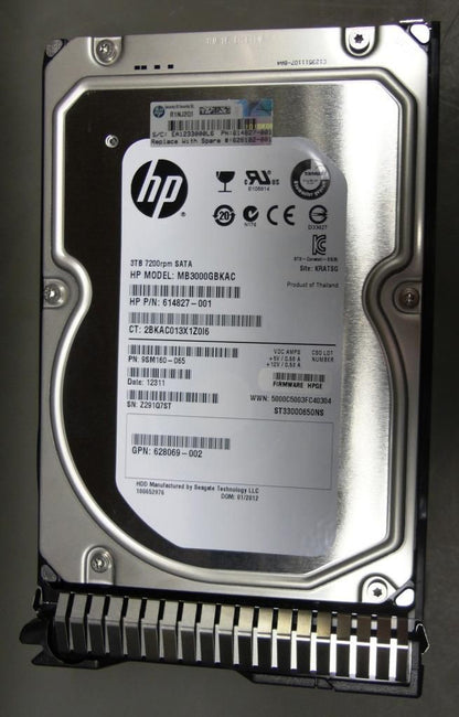 Hewlett Packard Enterprise 628182-001 3TB 3.5" SATA 7200RPM Internal Hard Drive