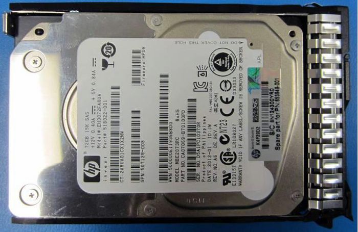 Hewlett Packard Enterprise 653949-001 Internal Hard Drive – 72GB SAS 2.5" 15000RPM