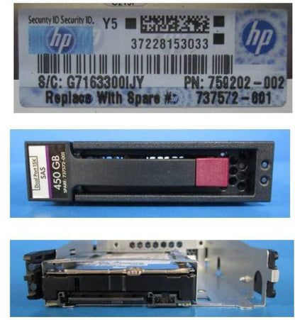 Hewlett Packard Enterprise 737572-001 Internal Hard Drive – 450GB 3.5" SAS 15000RPM