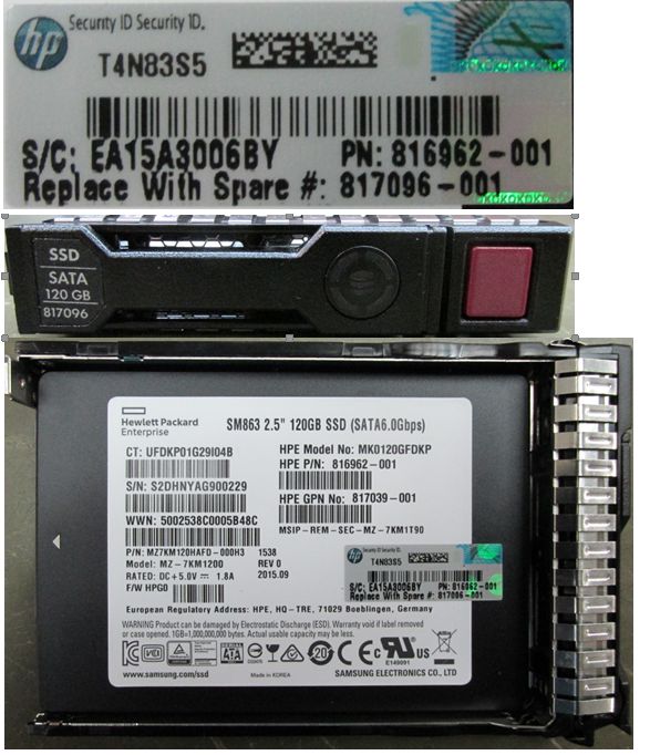 Hewlett Packard Enterprise 817096-001 Internal SSD – 480GB 2.5" SATA III MU SFF