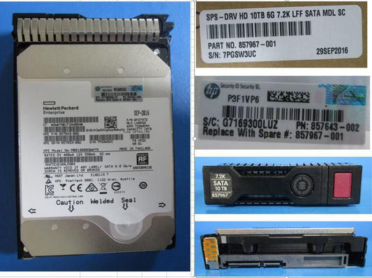 Hewlett Packard Enterprise 857967-001 2.5" 10TB 7200RPM HDD – SATA III