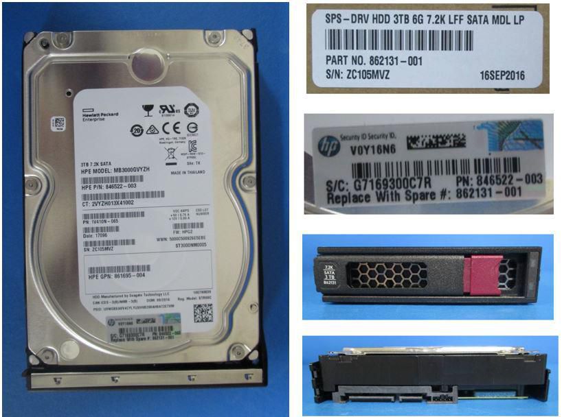 Hewlett Packard Enterprise 861688-S21 Internal Hard Drive – 3TB SATA 7.2K LFF