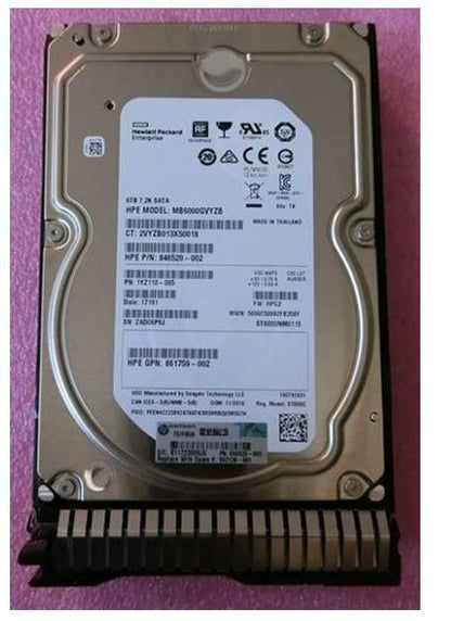 Hewlett Packard Enterprise 862138-001 6TB 3.5" SATA 7200RPM HDD – Midline