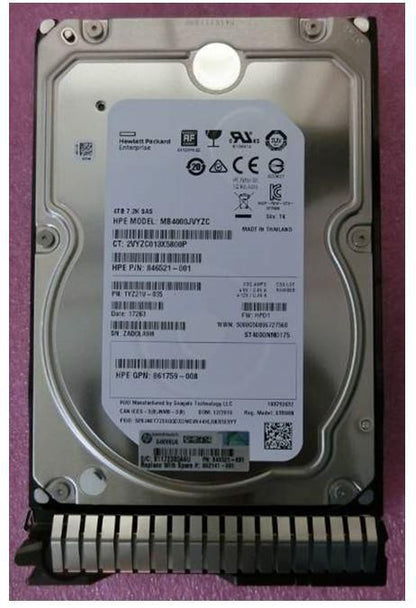 Hewlett Packard Enterprise 862141-001-RFB 4TB 3.5" SAS HDD 12G 7200RPM
