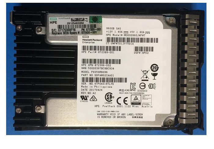 Hewlett Packard Enterprise 872505-001-RFB 400GB 2.5" SAS SSD – 12G SFF MU SC