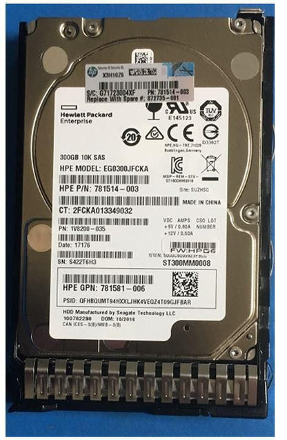 Hewlett Packard Enterprise 872735-001 300GB 2.5" 12G SAS 10K RPM SFF HDD