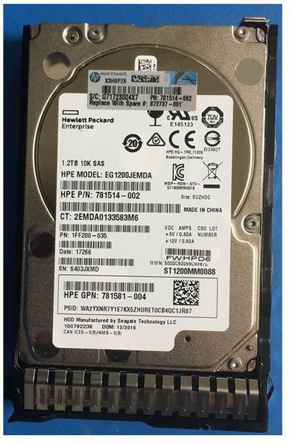 Hewlett Packard Enterprise 872737-001-RFB 1.2TB 2.5" 12G SAS 10K RPM HDD