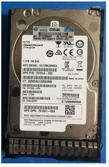 Hewlett Packard Enterprise 872737-001 Internal Hard Drive – 1.2TB 2.5" 12G SAS 10K RPM SFF