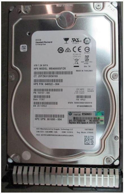 Hewlett Packard Enterprise 872772-001 4TB 3.5" SATA III 7.2K rpm LFF SC Hard Drive