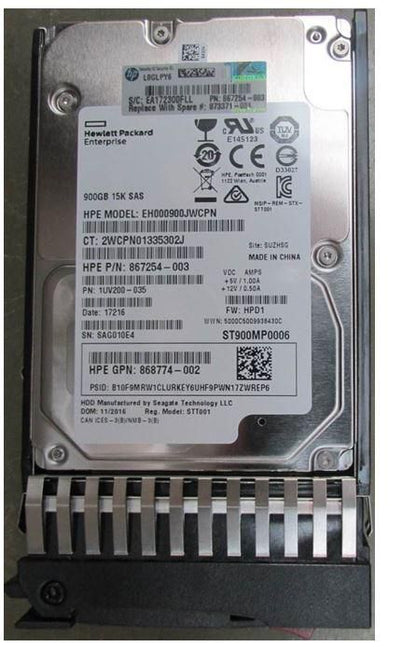 Hewlett Packard Enterprise 873371-001 900GB 12G SAS 15K SFF 2.5in HDD