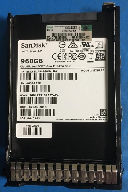 Hewlett Packard Enterprise P02076-001-RFB Internal SSD 960GB SFF SATA