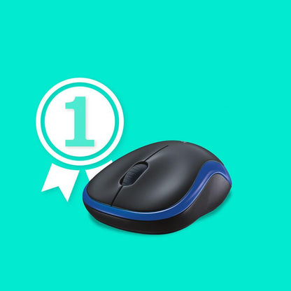 Logitech 910-002239 Wireless Mouse M185 Blue – Compact Ambidextrous
