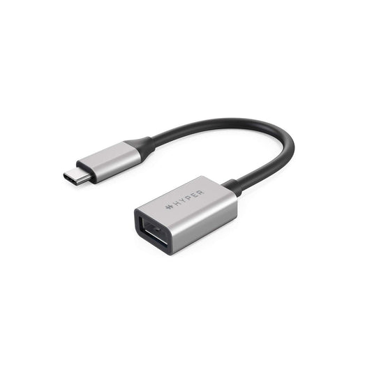 Hyper HD425D-GL USB-C to USB-A 10Gbps Adapter – USB 3.1 Gen 2, Black/Silver, Compact Design