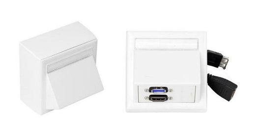 Vivolink WI221261 Wall Outlet – HDMI + USB A Socket, White, Minimalist Design