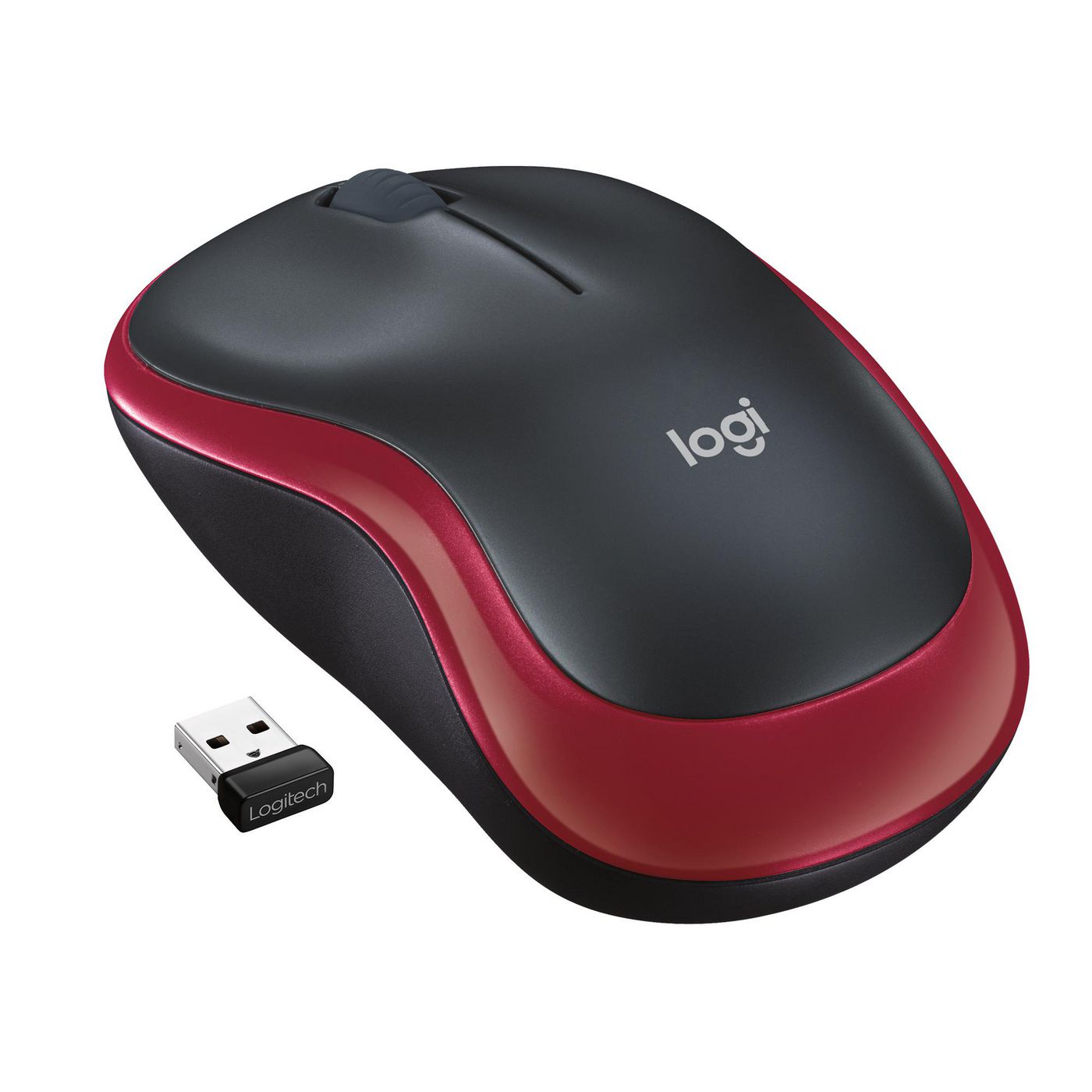 Logitech 910-002237 Wireless Mouse M185 Red – Ambidextrous, 10m Range