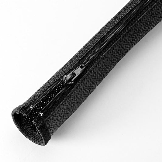 Vivolink PROZIPSLEEVE1208 Pro Expandable Cable Sleeve with Zipper – Black, 1.2cm x 0.8m