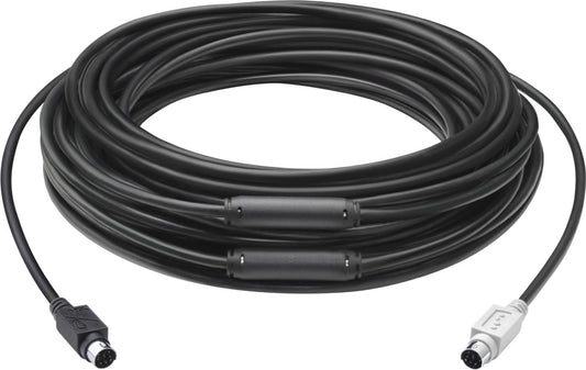 Logitech 939-001490 GROUP 15m Extender Cable – Plenum-Rated 6-pin Mini-DIN