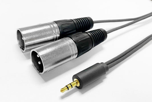 Vivolink 3.5mm to 2 x XLR Male Audio Cable – 2m, Gold-Plated, Double Shielded