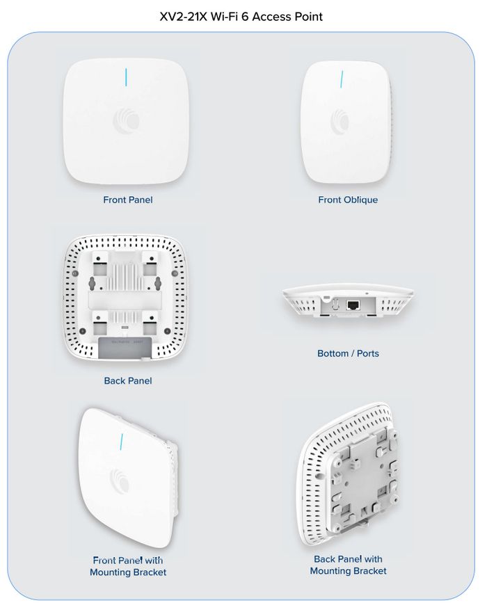 Cambium Networks XV2-21X0B00-EU Wi-Fi 6 Indoor Access Point – Dual-Band 2x2