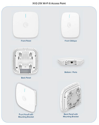 Cambium Networks XV2-21X0B00-EU Wi-Fi 6 Indoor Access Point – Dual-Band 2x2