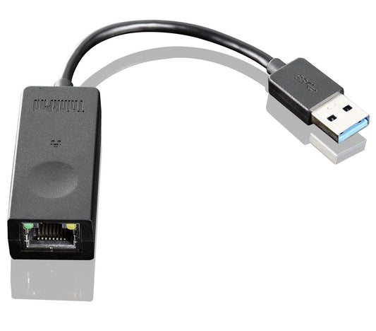 Lenovo 03X6840 USB 2.0 Type-A to RJ-45 Ethernet Adapter – Black, Compact Wired Network Connector
