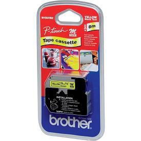 Brother MK621BZ Label Making Tape – 9mm Black on Yellow Non-Laminated 8m