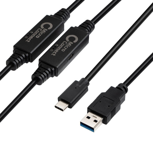 MicroConnect USB3.1CA10AMP USB 3.2 Gen 1 Cable 10m USB C to USB A Black