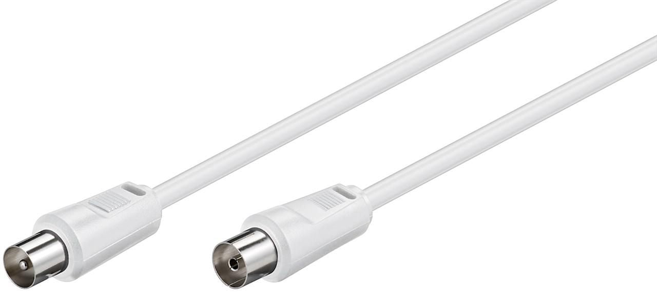 MicroConnect COAX025W Coaxial Cable – 2.5m White Male to Female 75 Ohm
