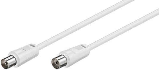 MicroConnect COAX025W Coaxial Cable – 2.5m White Male to Female 75 Ohm