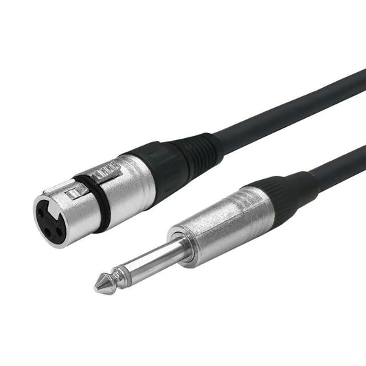 Vivolink PROAUDXLRFJACK3 Audio Cable – 3m XLR Female to 6.35mm Mono Jack, Black