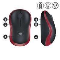 Logitech 910-002240 Wireless Mouse M185 – Red Ambidextrous 10m Range