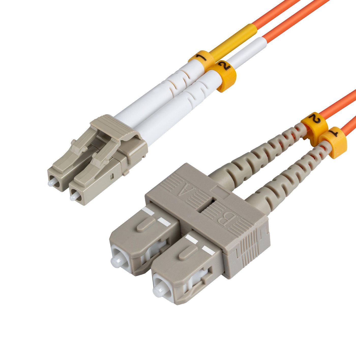 MicroConnect FIB422001-2 Fibre Optic Cable LC to SC 1m OM2 Duplex Orange LSZH Jacket