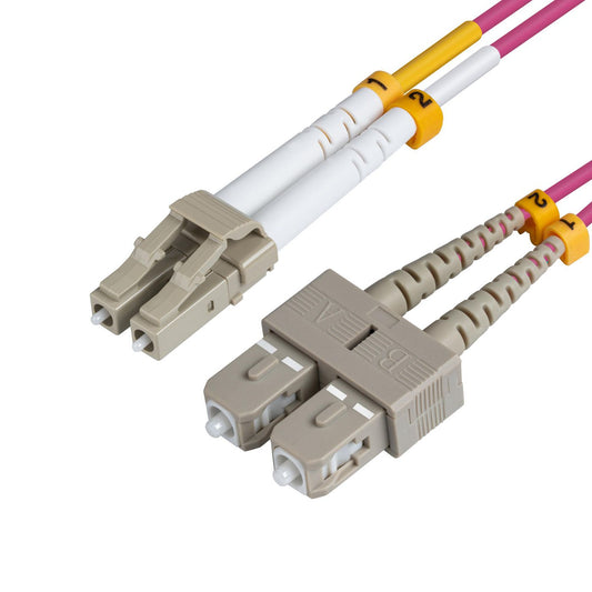 Microconnect FIB422007P 7m OM4 LC to SC Fibre Optic Cable – Violet LSZH Duplex