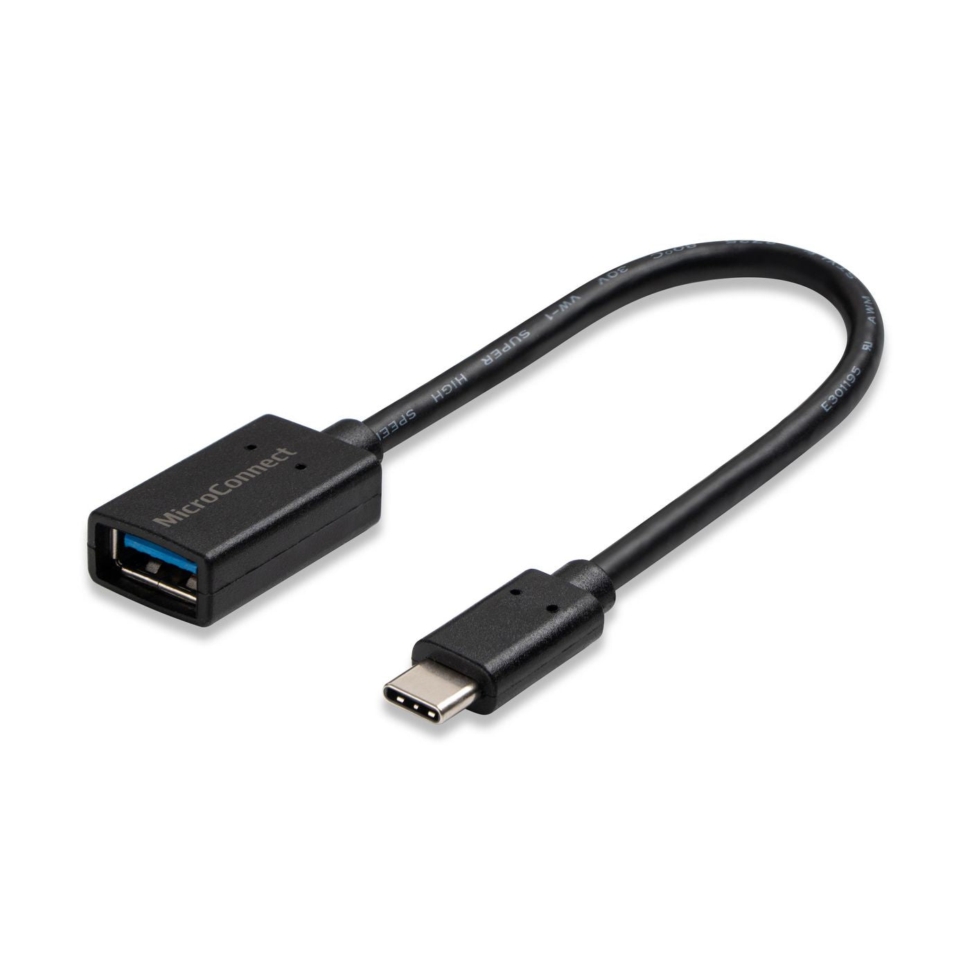 MicroConnect USB3.1CAF02BH USB 3.2 Gen 1 USB C to USB A Cable 0.2m Black