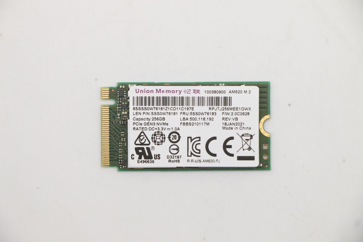 Lenovo 5SS0W76183 Internal SSD – 256GB M.2 PCIe 3.0 NVMe