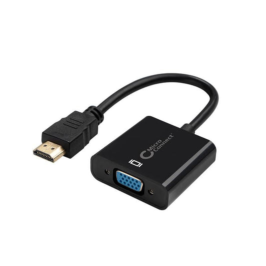 MicroConnect HDMVGA2B HDMI to VGA Converter with Audio, 1920x1200, 0.15m, Black