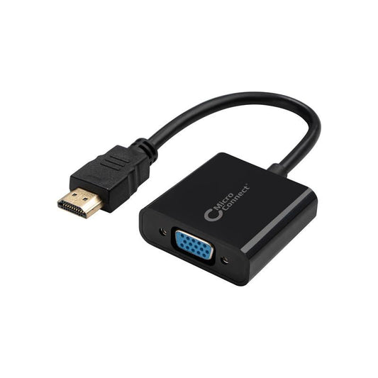 MicroConnect HDMVGA1B HDMI to VGA Adapter – Male to Female, 1080p, Black