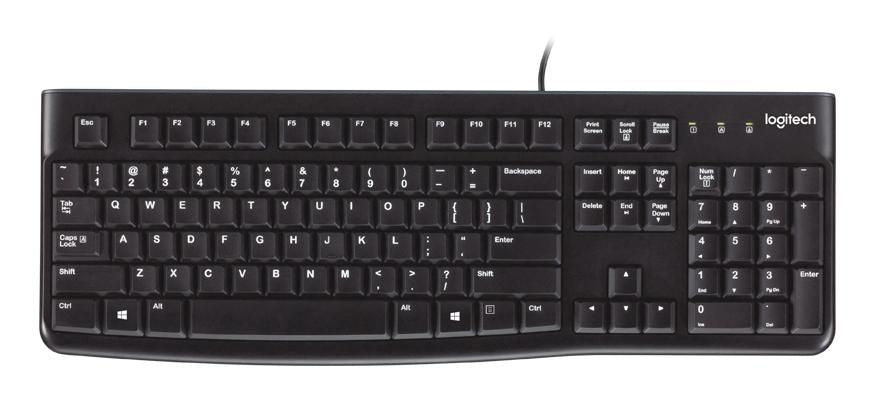 Logitech 920-002501 Keyboard – Wired Full-Size UK Layout, Durable Design