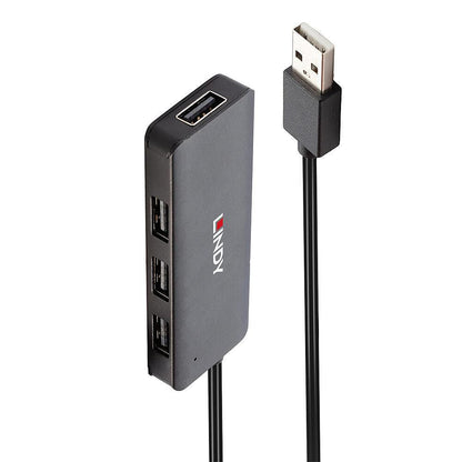 Lindy 42986 4 Port USB 2.0 Hub – High-Speed 480Mbps, CE Certified, Black