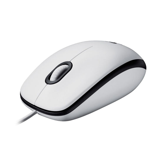 Logitech 910-006764 M100 Corded Mouse – USB Optical Ambidextrous 1000 DPI White