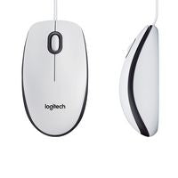 Logitech 910-006764 M100 Corded Mouse – USB Optical Ambidextrous 1000 DPI White