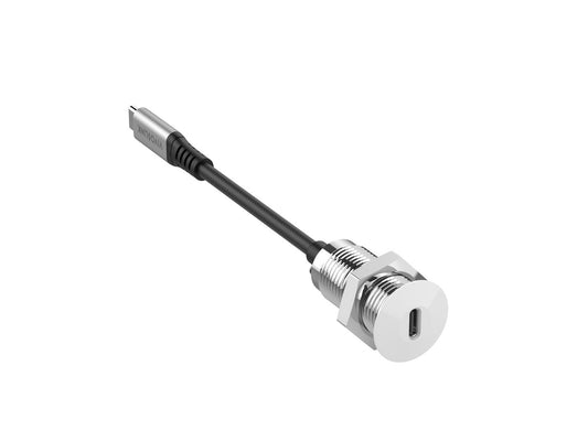 Vivolink PROUSBCMF0.3SOCKET-W USB-C Desk Socket with 0.3m USB 3.2 Gen 2 Cable, White, 10Gbps