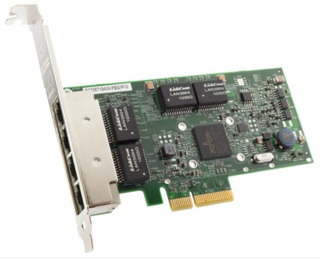 Broadcom BCM95719A1904AC Networking Card – PCIe 2.0 x4 4x RJ-45 1GBASE-T
