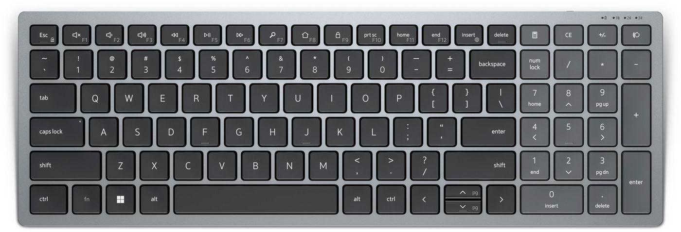Dell KB740-GY-R-NOR Wireless Keyboard – RF + Bluetooth, QWERTY Nordic, Grey/Black
