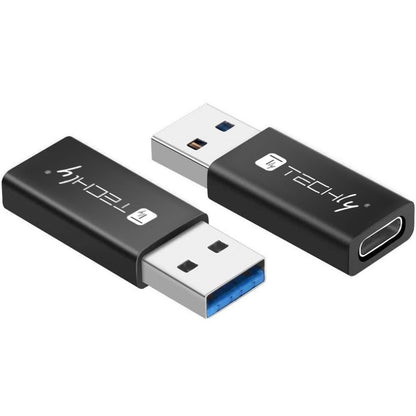 Techly IADAP-USB3-AFT USB 3.0 Adapter – USB A Male to USB-C Female Converter Black